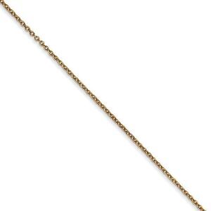 0.9mm, 14k Yellow Gold, Cable Chain Necklace, 16 Inch